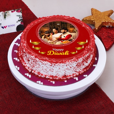 Zestful Lovely Diwali Red Velvet Cake