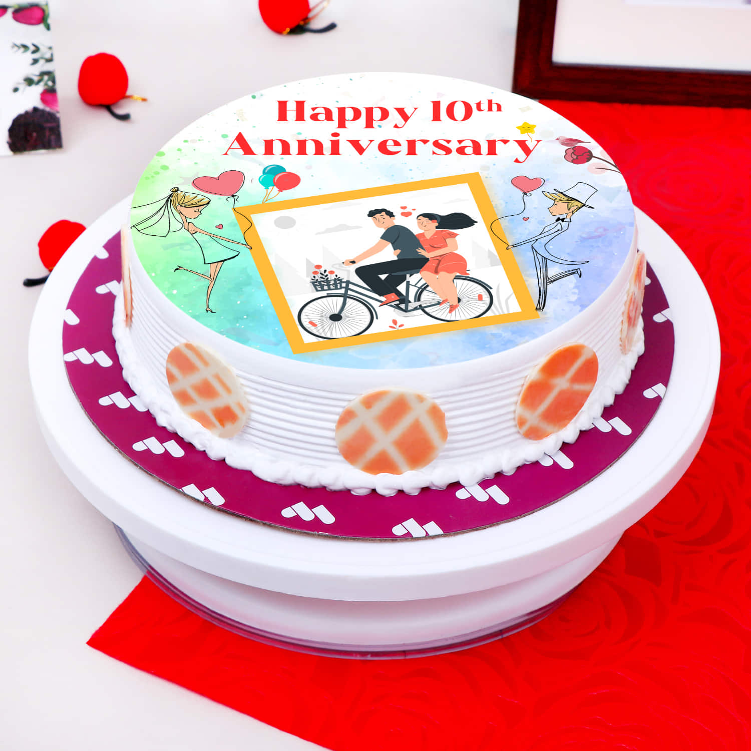 Scrumptious Heart Shape Anniversary Cake - Wishingcart.in