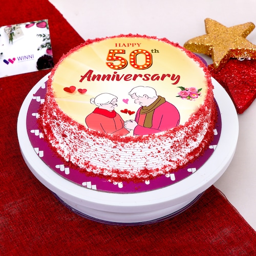 Buy Unique And Colorful 50Th Anniversary Cake