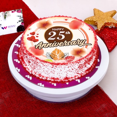 Wonderful 25th Anniversary Cake