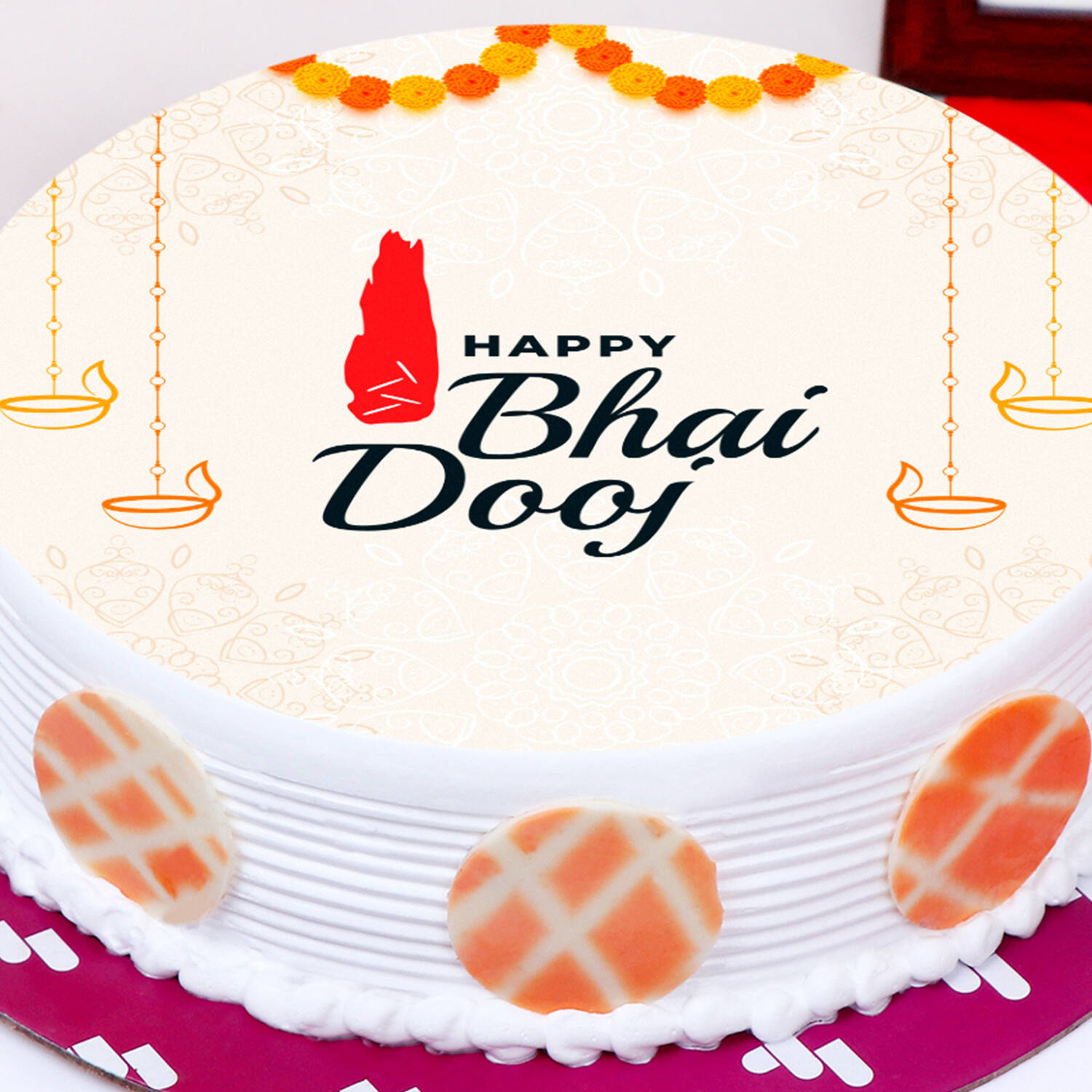 Order Online Bhai Printed Cake With Lumba Rakhi | Blissmygift