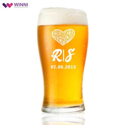 Initials Engraved Beer Mug