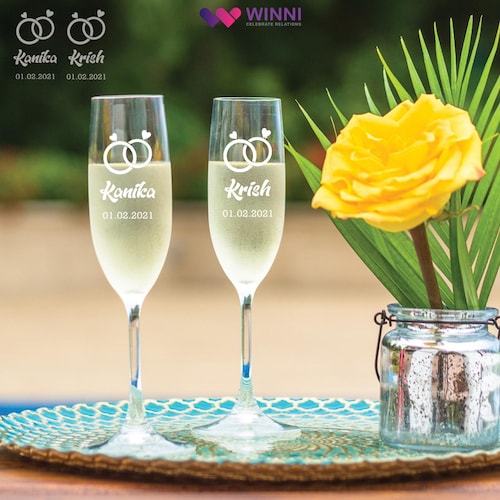 Buy Twin Set Of Champagne Glasses