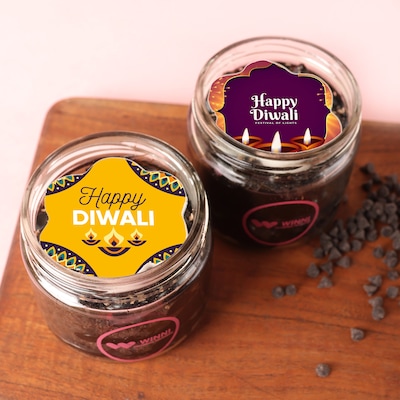 Diwali Photo Chocolate Jar Cake