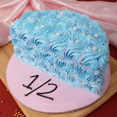 Rosy Blue Ice Half Cake