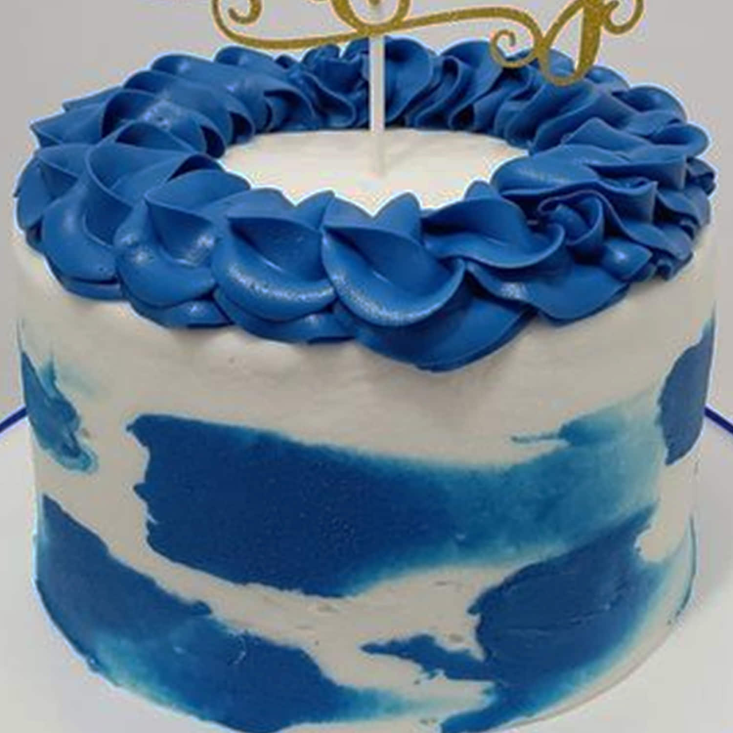 Buy Buttercream Blue Cake: Simple Elegance at Grace Bakery, Nagercoil