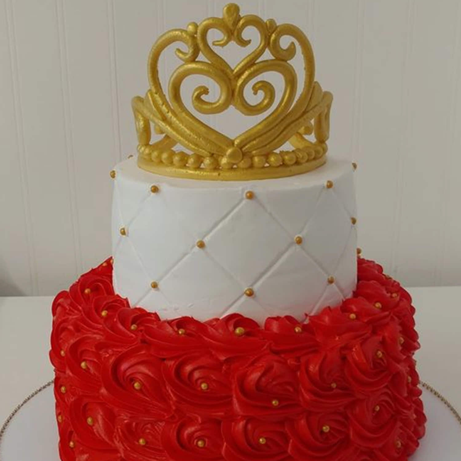 Princess Birthday Cake With Little Hearts Crown Cake Queen - Etsy