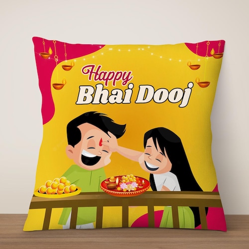 Buy Happy Bhai Dooj Cushion