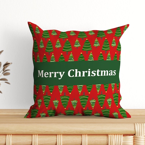 Buy Green Christmas Message Cushion