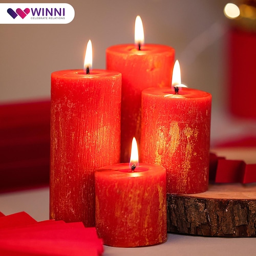 Buy Xmas Red Rose Candles