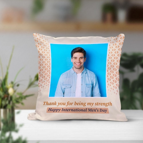 Buy MenS Day Photo Cushion