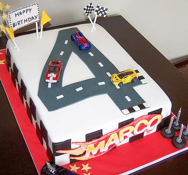 Car Race Track Number Cake | Winni