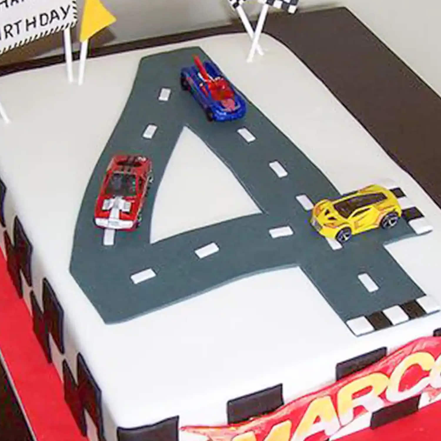 Number 1 First Birthday Cake (Racing Cars) - YouTube