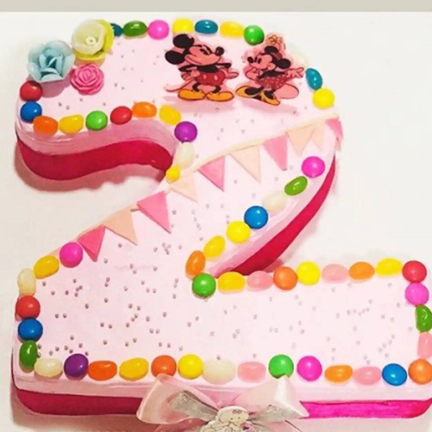 Number 2 Birthday cake Design For Girls Or Boys - Chocolate Cake