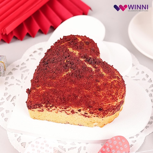 Buy Heart Shape Red Velvet Dry Cake