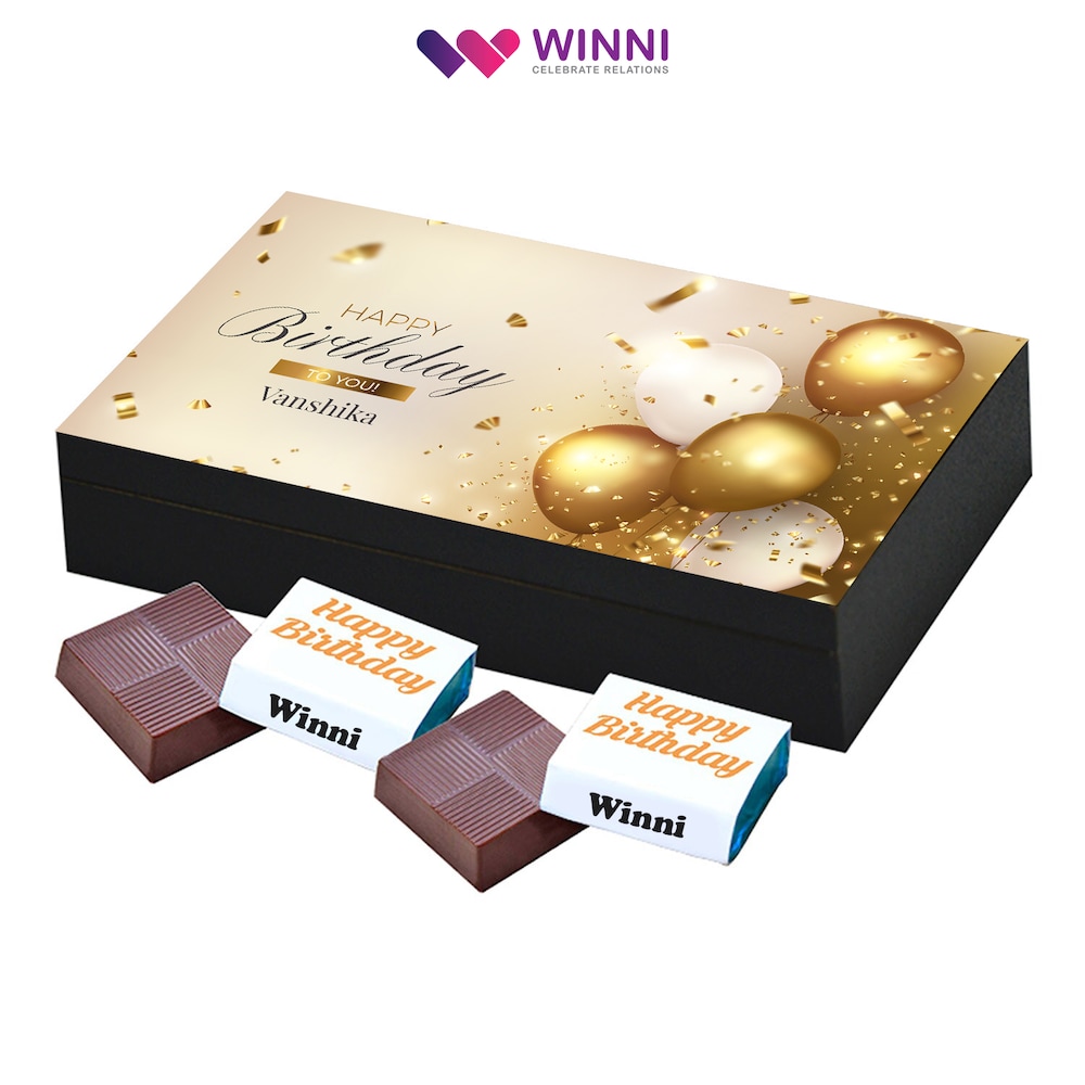 Happy Birthday Personalized Chocolates 6pcs Box | Winni