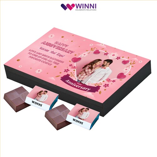 Buy Perfect Anniversary Treat Of Personalized Chocolates With 12pcs