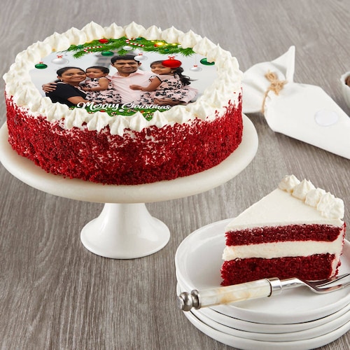 Buy Xmas Red Velvet Photo Cake