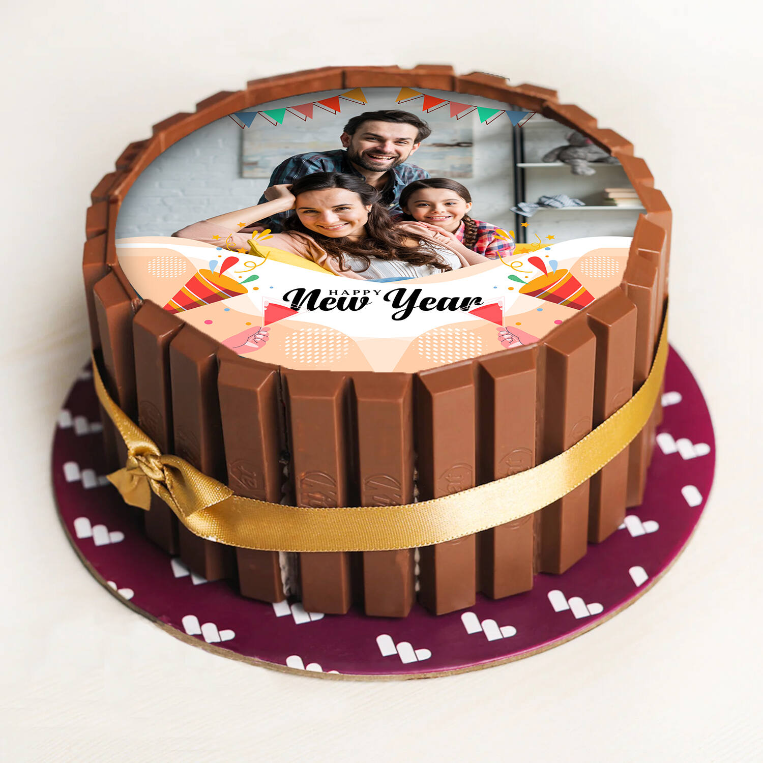 Heart Shaped Two Tier Kit Kat Chocolates Cake @ Best Price | Giftacrossindia