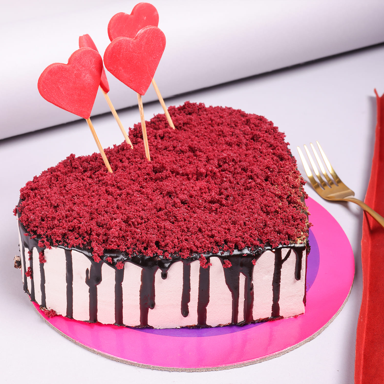 Sweet Red Heart Velvet Cake- Half Kg – Simla Sweets