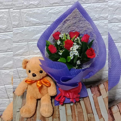 Buy Bear With Roses