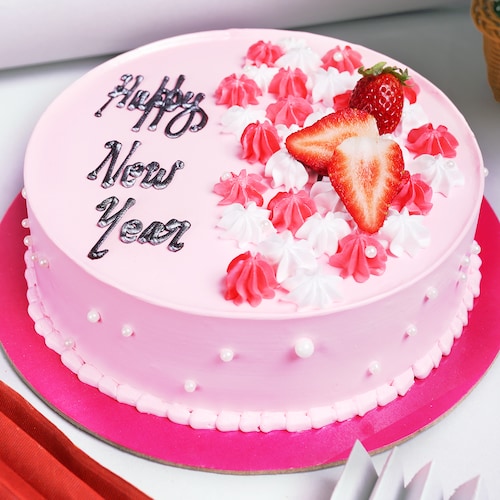 Buy Happy New Year Strawberry Cake