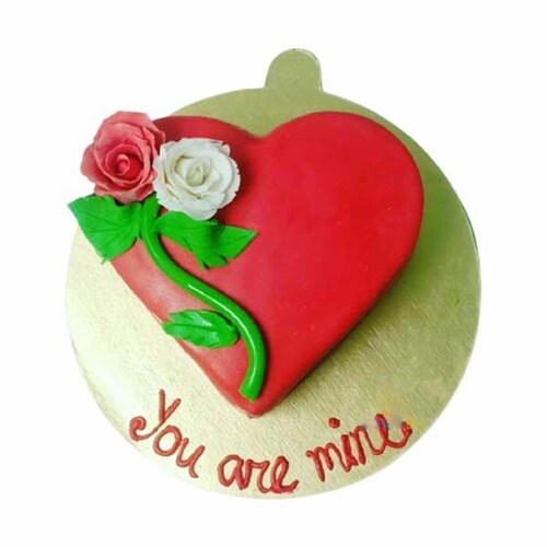 Buy Red Velvet Cake With Rose