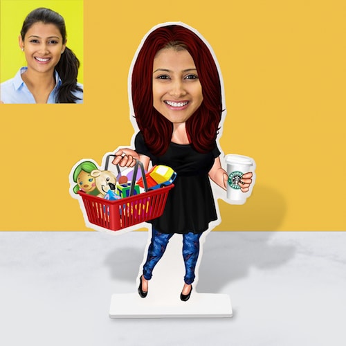 58615_Personlised Grocery Girl Caricature