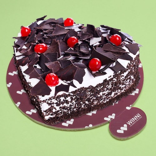 Buy Heart Shape Black Forest  Cake 500 gm