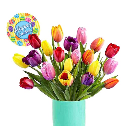 Buy Tulips With Easter Balloon