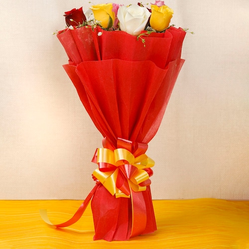 Buy 10 Mixed roses Bouquet