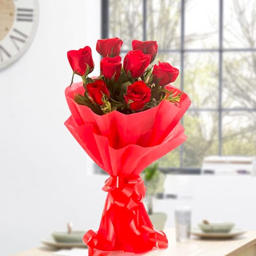 Buy 8 Red Rose Bouquet