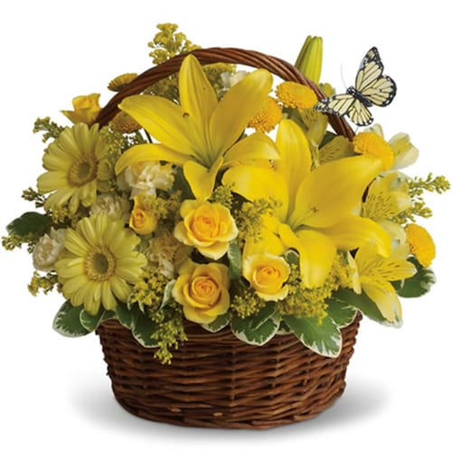 Buy Basket Full Of Flowery Wishes