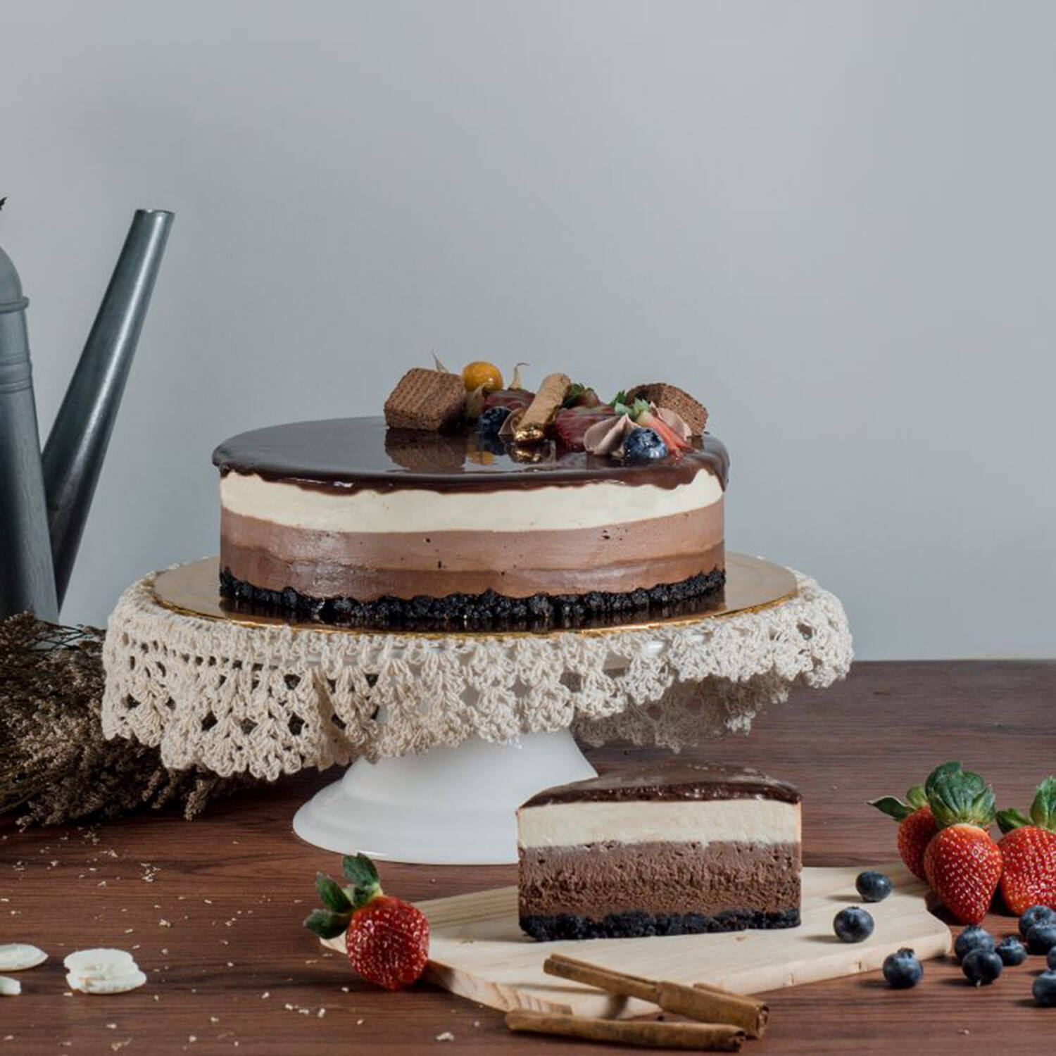 triple mousse trio cake from Laurent bakery | Cake, Bakery, Desserts