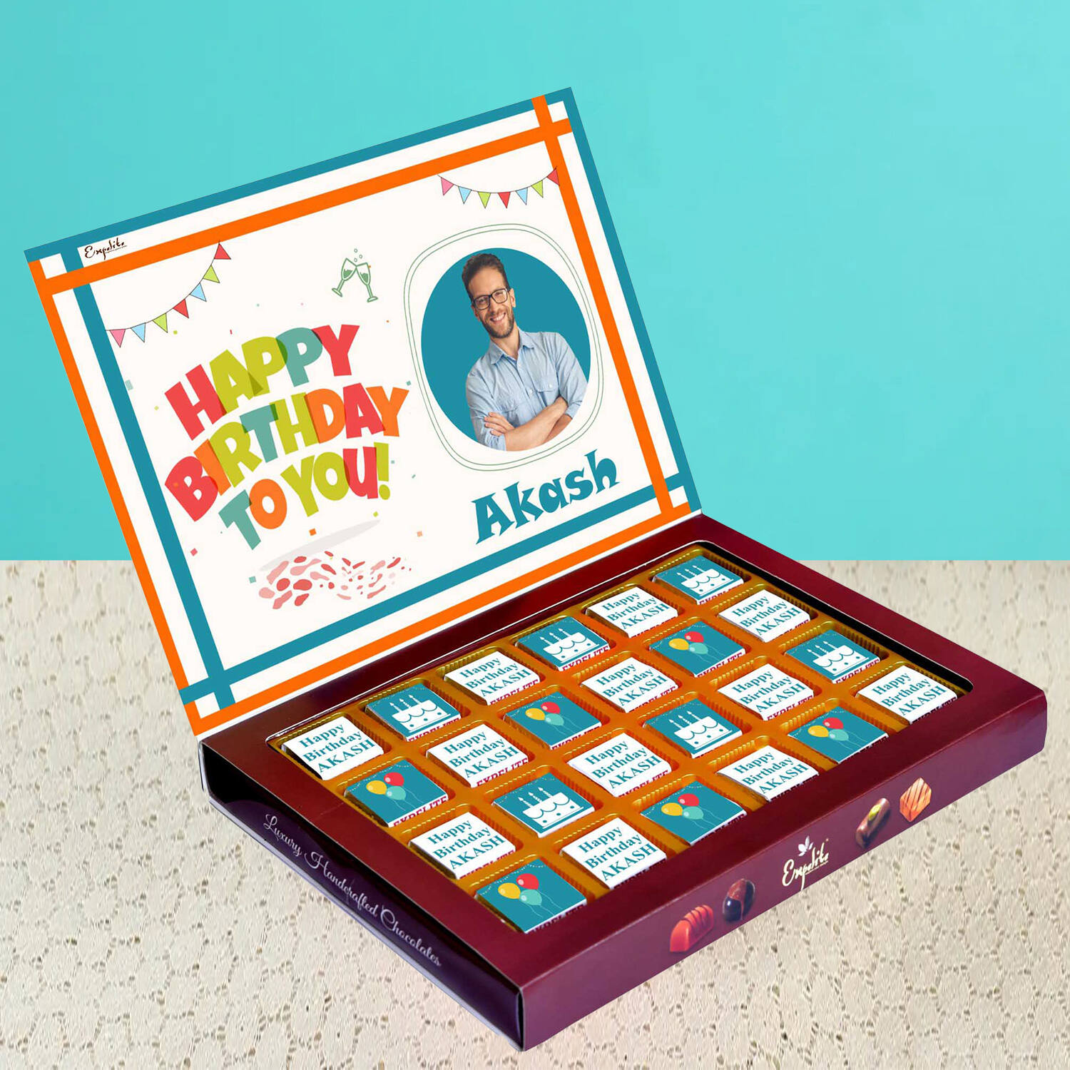 Choco ManualART | Personalised Birthday Chocolate Gift | 12pcs Chocolate's  Black Box : Amazon.in: Grocery & Gourmet Foods
