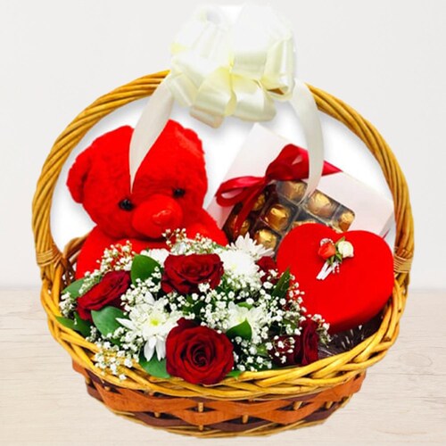 Buy Elegantly Valentine Basket