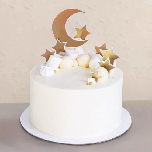 Buy Attractive White Crescent Cake