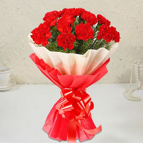 Buy Red Carnations Bouquet