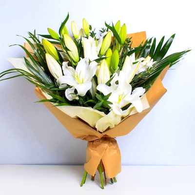 Marvelous White Lilies Bunch