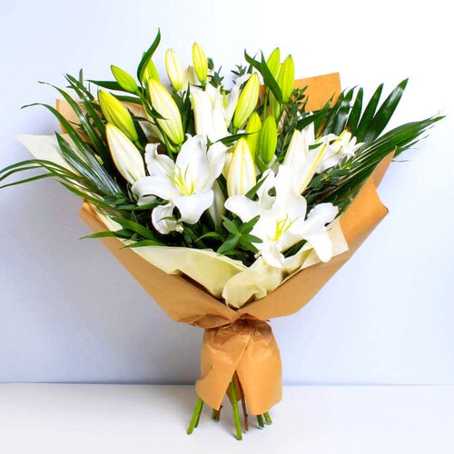 Buy Marvelous White Lilies Bunch