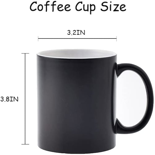 Black Printed Magic Mug, For Gift, Size: 4 Inch