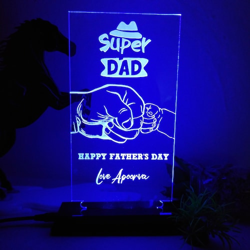 Buy Personalised Super Dad Led Lamp