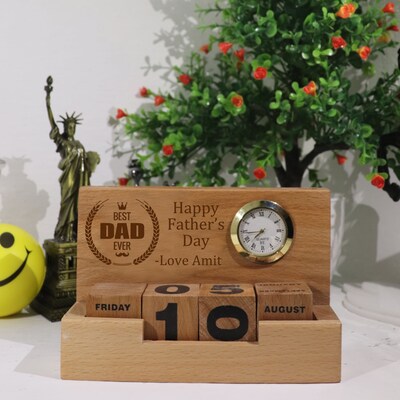 Personalised Wooden Calendar For Best Dad Ever