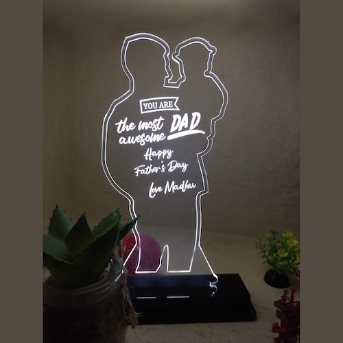 Buy Personalised Awesome Dad Led Lamp