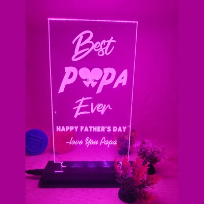 Personalised Best Papa Led Lamp