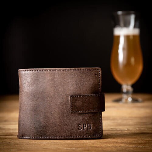 Buy Brown Leather Wallet With Monogram