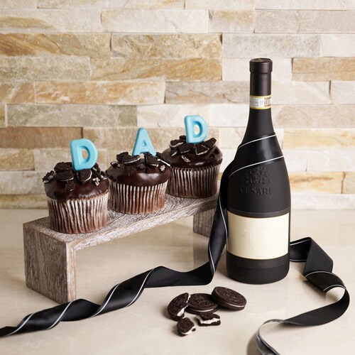 Buy Fathers Day Dine With Cake And Wine Gift Set