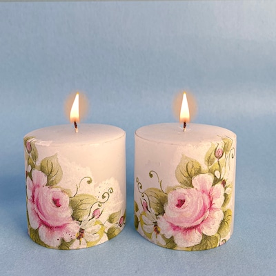 Pink Rose Candle