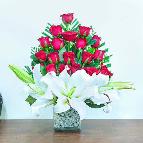 Buy Roses and Lilies Arrangement