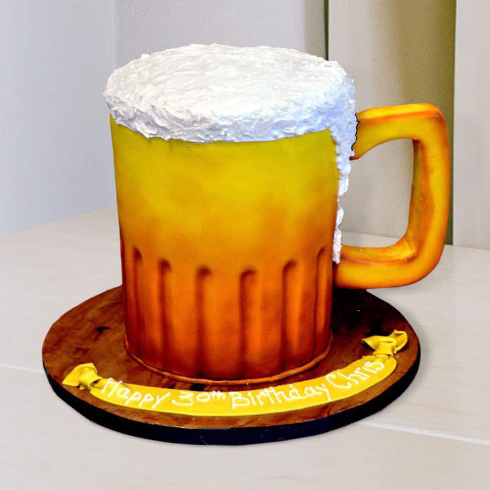 Beer Mug Fondant Cake | bakehoney.com